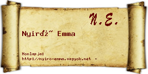 Nyirő Emma névjegykártya